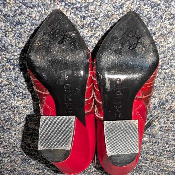 AMAZING L.A.M.B. LAMB GWEN STEFANI RED HIGH HEELED BOOTS WOMEN'S SIZE 6 - Picture 6 of 8